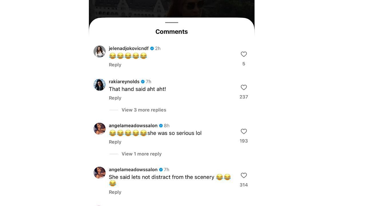 Williams' comments section (@serenawilliams/IG)